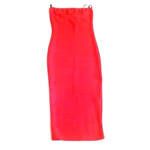 Red ribbed bodycon